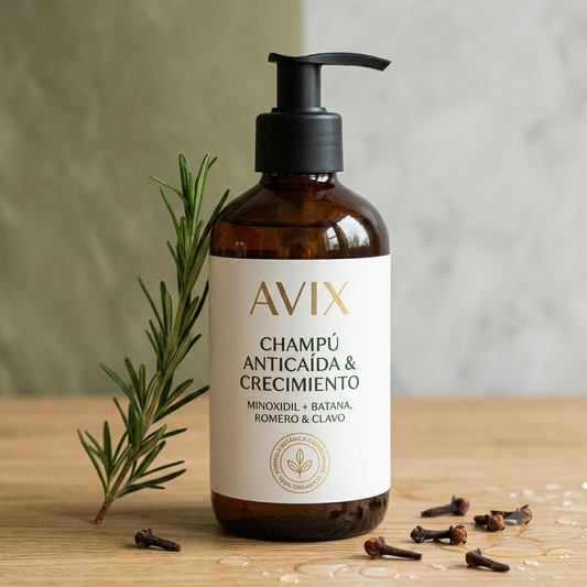 Champú Minoxidil, batana, romero y clavo (Anticaída)
